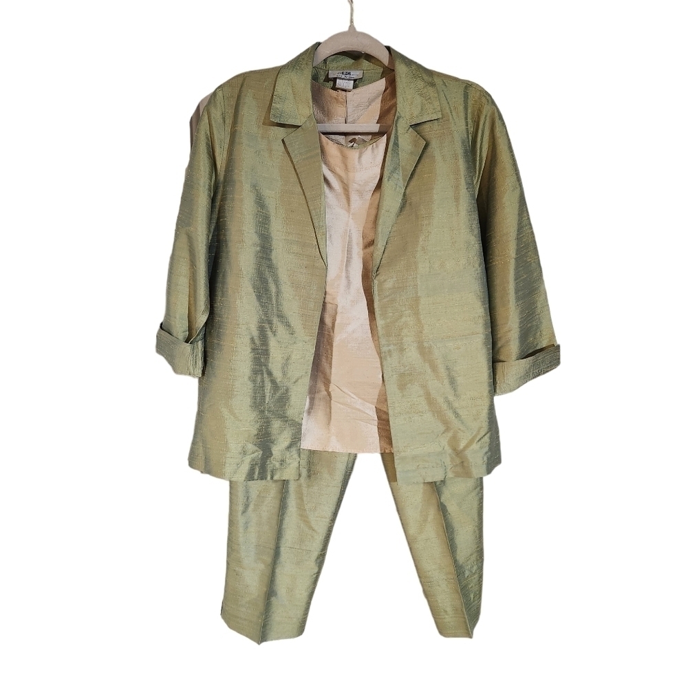 I.c. Collection Woman's 3 Piece Silk Suit Set Size S